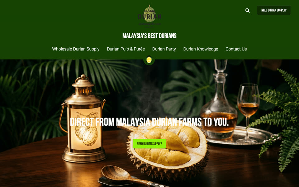The DurianSupplier homepage